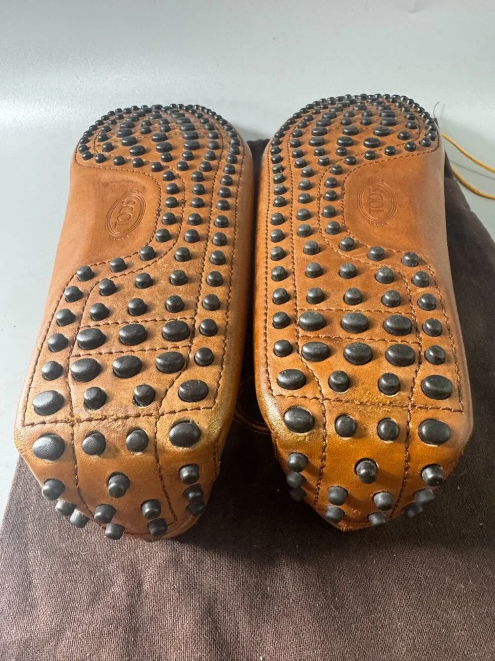 Authentic Tod's Gommino Leather Loafers - Caramel Brown, Size 8/US 9.5